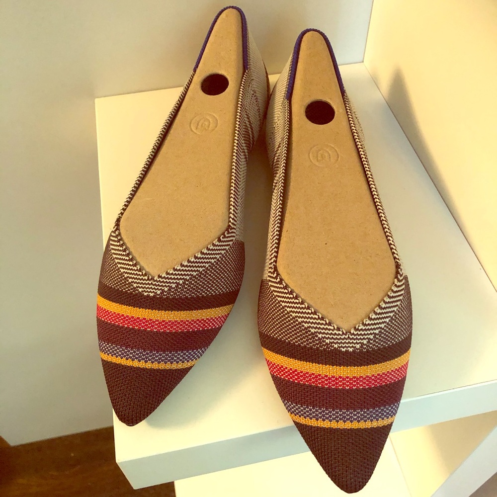 NIB Rothy’s VIB Inverse Stripe Points, Size 10